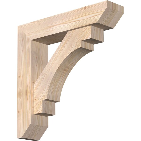 Ekena Millwork Merced Slat Smooth Bracket w/ Offset Brace, Douglas Fir, 7 1/2"W x 34"D x 34"H BKT0806X34X34MRC06SDF - main